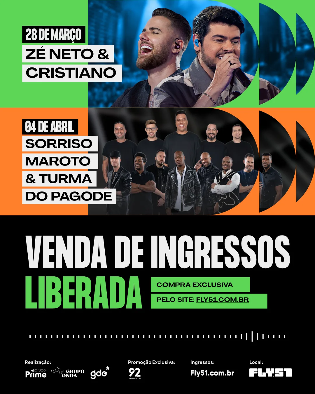 Conteúdo anunciando a liberação da venda de ingressos
