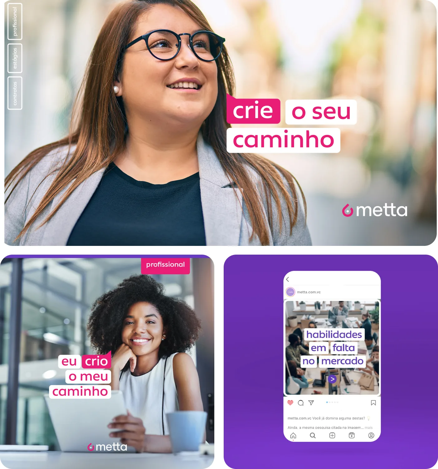 Reposicionamento da marca Metta aplicado nas redes