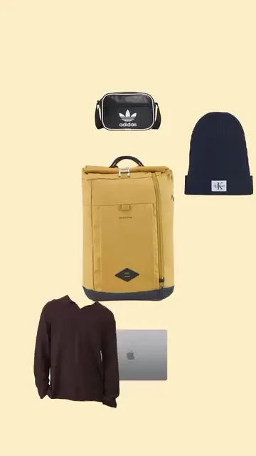 Peça do Praia de Belas com os flat lays Pack Cidade e Pack Aventura, montados com produtos das lojas